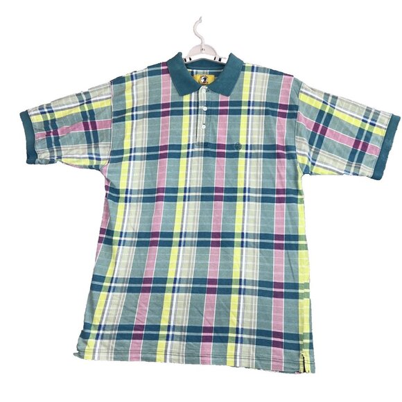 Duck Head Polo Shirt Mens XL Plaid Multicolor Short Sleeve 90s Classic Preppy - Picture 2 of 8